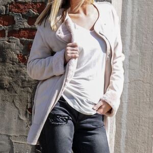 Faux Suede/Fur Lined Coat‎